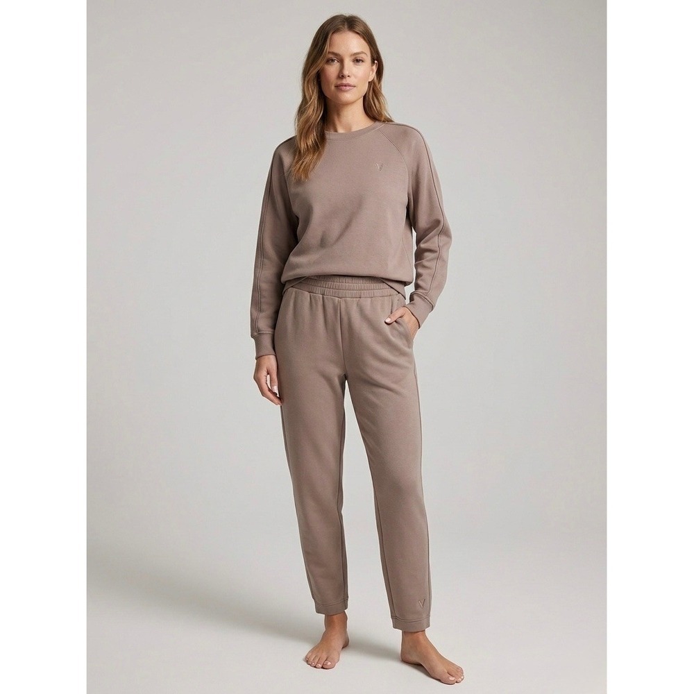 Varley DoubleSoft The Slim Zip Hem Pant 29.5 Taupe Joggers VAR01766 Womens
